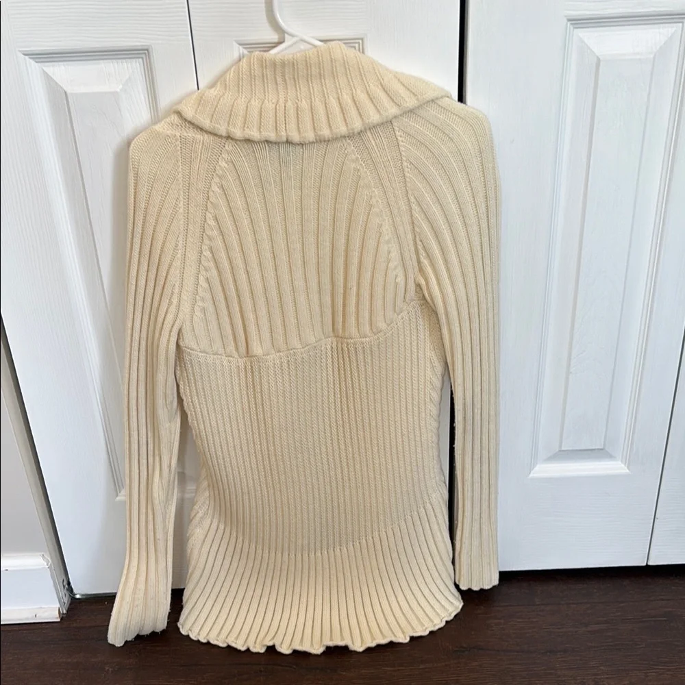 Express Cream Ribbed Cardigan - Picture 3 of 3